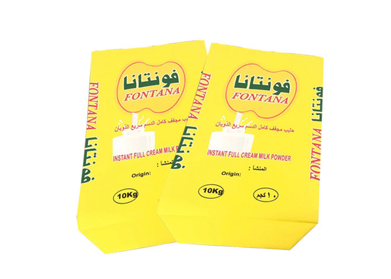 Multiwall Kraft PE Film 3 طبقات أكياس ورقية مختومة بالحرارة باللون الأبيض البني للطعام