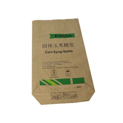أكياس ورق كرافت من دقيق الذرة ISO 5kg لتغليف دقيق القمح