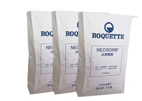 أكياس صمام لصق الطعام الصف تغليف صحي أبيض أكياس الورق المسطح السفلي البني