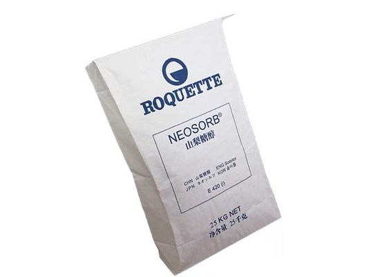 أكياس صمام لصق الطعام الصف تغليف صحي أبيض أكياس الورق المسطح السفلي البني