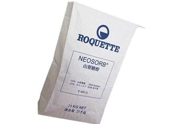 أكياس صمام لصق الطعام الصف تغليف صحي أبيض أكياس الورق المسطح السفلي البني