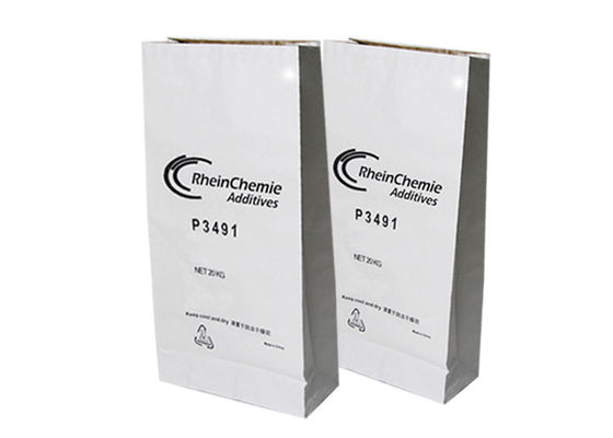 25 كجم التعبئة متعددة كيس ورق الكرافت الجدار للمواد الكيميائية أسفل مربع