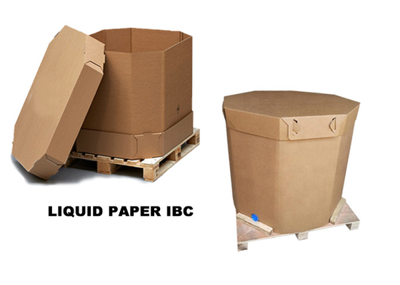 مكعب 1000l IBC Tank Coconut Oil Liquid Package Paper IBC حمل مع حقيبة الخط